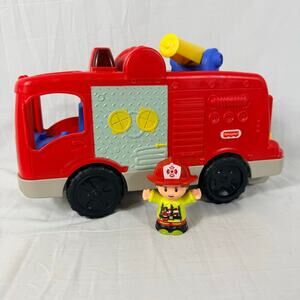 Little People Helping Others Lights Music 11" Talking Fire Truck Fireman FMN98